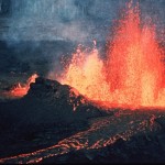 Make a volcano with vinegar and baking soda