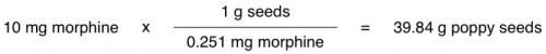 morphine content of poppy seeds heroin