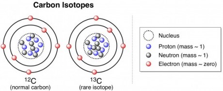 carbon isotopes 12C 13C 14C neutrons